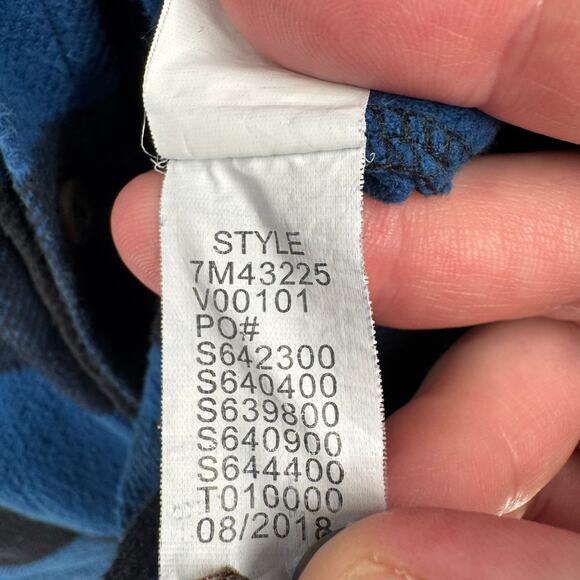 Lucky Brand Saturday Stretch Plaid Flannel Shirt Mens XL Blue Classic Fit - Picture 10 of 14